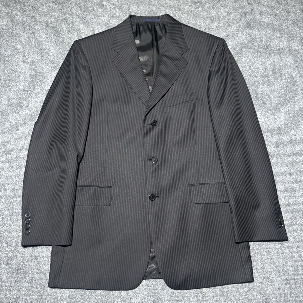 Daniel Cremieux Loro Piana Wool 3-Button Blazer Black Striped Men's Size 41R